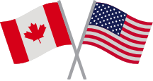Canada and USA flags image on the Due North website